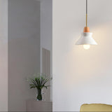 Ultra Modern Wood Resin Geometric Pendant Light Image - 3