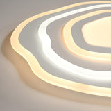 Ultra Thin White Ripple LED Flush Mount Ceiling Light Image - 6