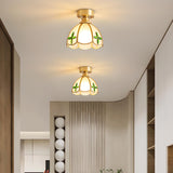 Umbrella Artistic Glass Semi-Flush Mount Light Hallway Image - 6