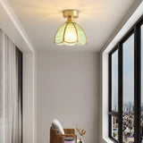 Umbrella Artistic Glass Semi-Flush Mount Light Hallway Image - 8