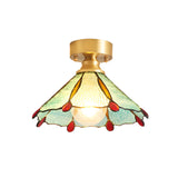 Umbrella Artistic Glass Semi-Flush Mount Light Hallway Image - 9