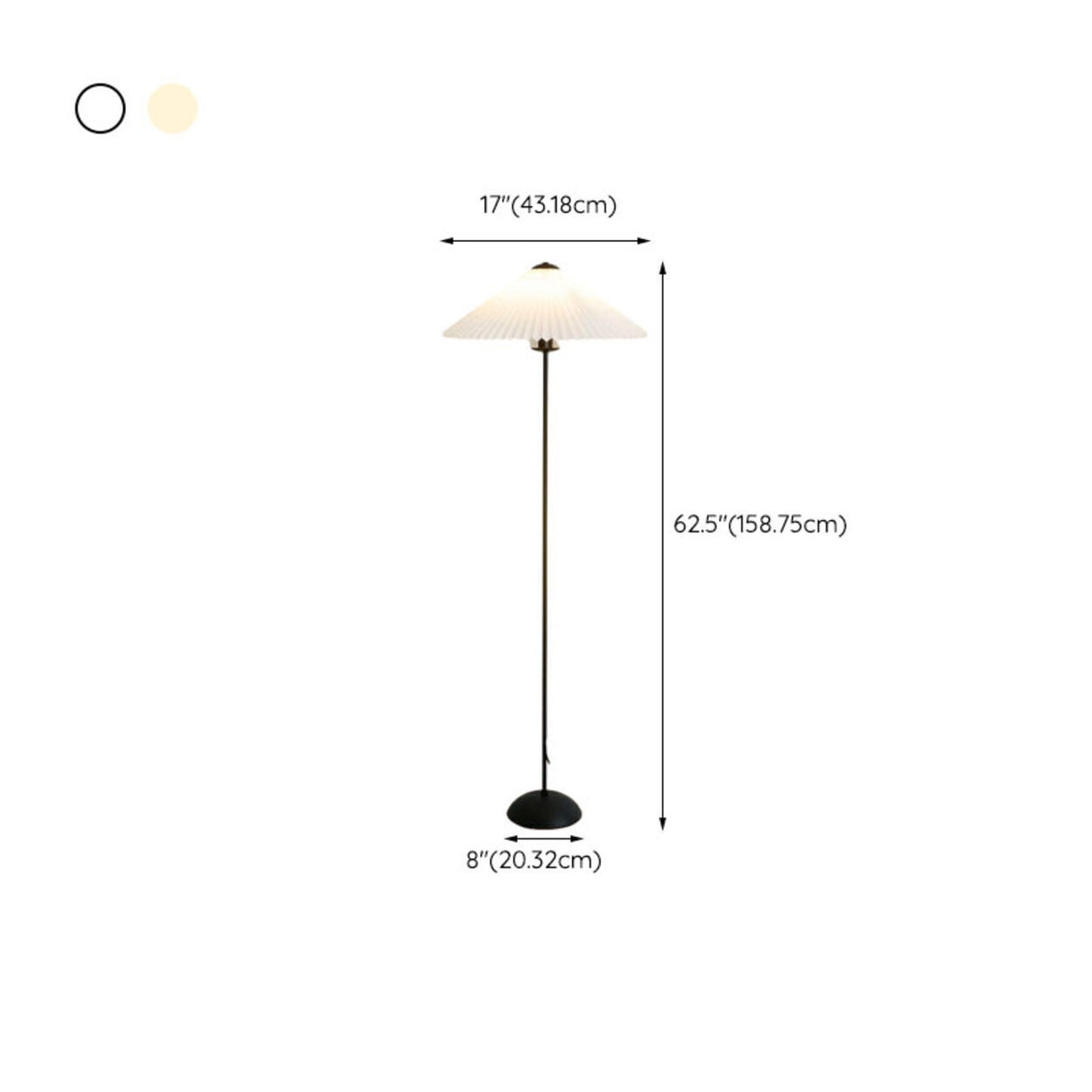 Umbrella Modern Black Column Living Room Floor Lamp 