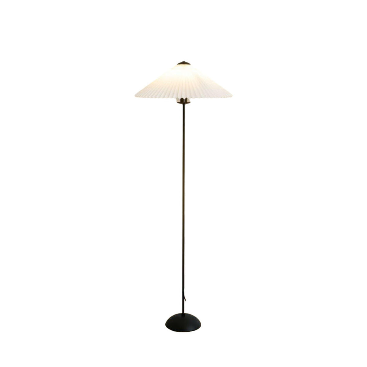 Umbrella Modern Black Column Living Room Floor Lamp Image - 2