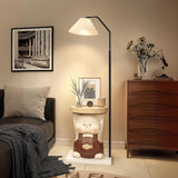 Umbrella Shade Playful Animal Side Table Floor Lamp Image - 2