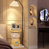 Umbrella Shade Playful Animal Side Table Floor Lamp Image - 3