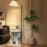 Umbrella Shade Playful Animal Side Table Floor Lamp Image - 7