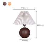 Umbrella-Shaped Wooden Ball Base Bedside Table Lamp #size