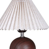 Umbrella-Shaped Wooden Ball Base Bedside Table Lamp Image - 8