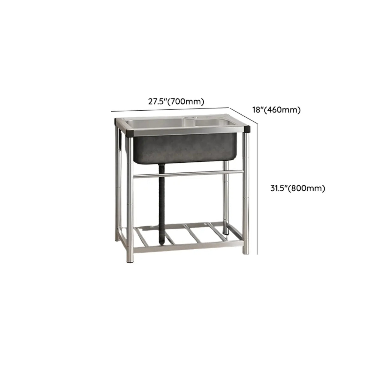 Undermount Stainless Steel Sink with Basket Strainer Image - 25