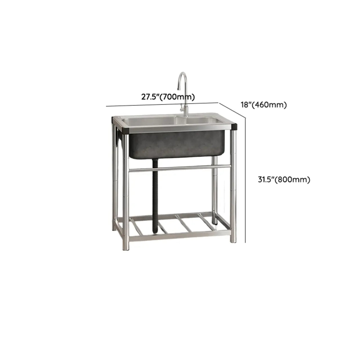 Undermount Stainless Steel Sink with Basket Strainer Image - 26