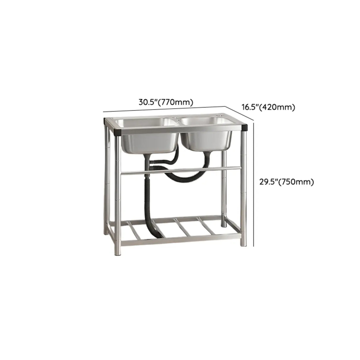 Undermount Stainless Steel Sink with Basket Strainer Image - 27