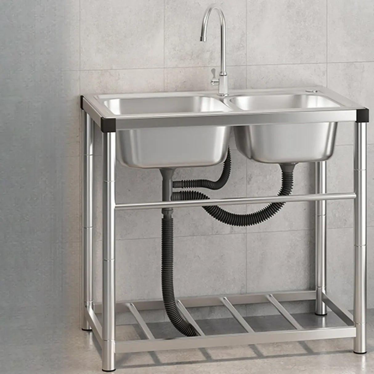 Undermount Stainless Steel Sink with Basket Strainer Image - 7