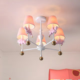 Unicorn Fabric Resin Kids Room Pink 5-Light Chandelier Image - 2