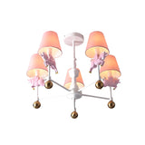 Unicorn Fabric Resin Kids Room Pink 5-Light Chandelier Image - 3