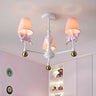 Unicorn Fabric Resin Kids Room Pink 5-Light Chandelier Image - 4