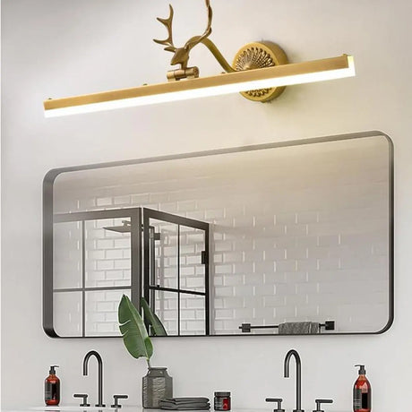 Unique Antler Brass Linear LED Vanity Light Fixture Image - 1