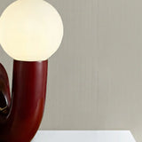 Unique Artistic Red Resin Globe Shade Table Lamp Image - 7