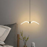 Unique Bedroom Clear Acrylic Seagull Bird LED Pendant Light Image - 3