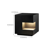 Unique Black Cube Metal Outdoor Garden Table Lamp #size