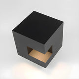 Unique Black Cube Metal Outdoor Garden Table Lamp Image - 7