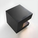 Unique Black Cube Metal Outdoor Garden Table Lamp Image - 8