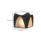 Unique Black Geometric Curved Metal Outdoor Table Lamp #size