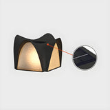 Unique Black Geometric Curved Metal Outdoor Table Lamp Image - 9