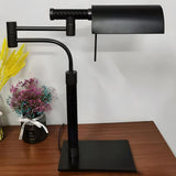 Unique Black Leather Geometric Design Metal Table Lamp Image - 8