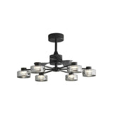 Unique Black Sputnik Remote Chandelier Fan with Light Image - 5