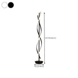 Unique Black Twisted LED Modern Metal Floor Lamp #size