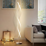 Unique Black Twisted LED Modern Metal Floor Lamp Image - 3