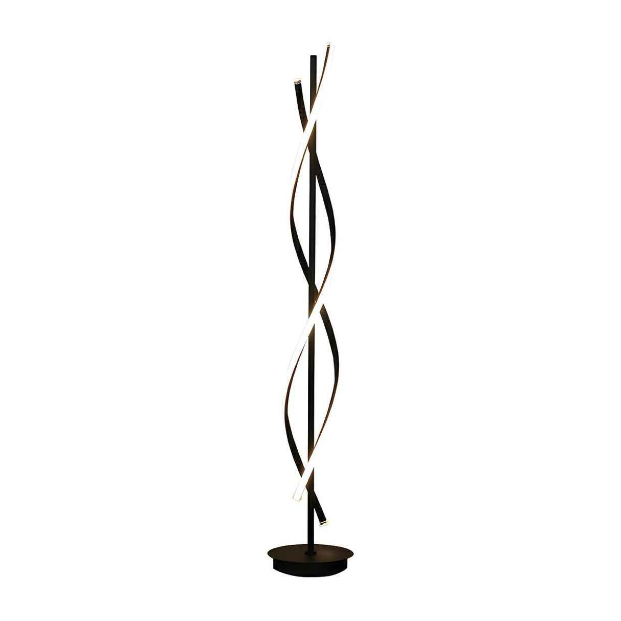 Unique Black Twisted LED Modern Metal Floor Lamp Image - 5