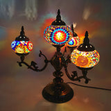 Unique Bohemian Oval 4 Bulbs Stained Glass Table Lamp Image - 1