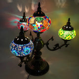 Unique Bohemian Oval 4 Bulbs Stained Glass Table Lamp Image - 11