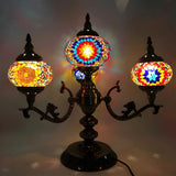 Unique Bohemian Oval 4 Bulbs Stained Glass Table Lamp Image - 2