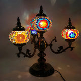 Unique Bohemian Oval 4 Bulbs Stained Glass Table Lamp Image - 3