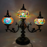 Unique Bohemian Oval 4 Bulbs Stained Glass Table Lamp Image - 5