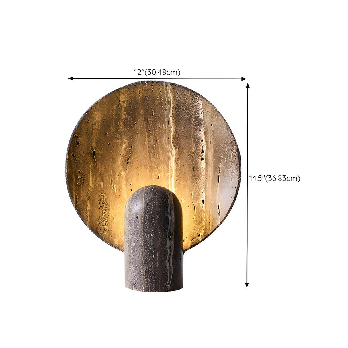 Unique Brown Marble Round Bedroom Decor Table Lamp 