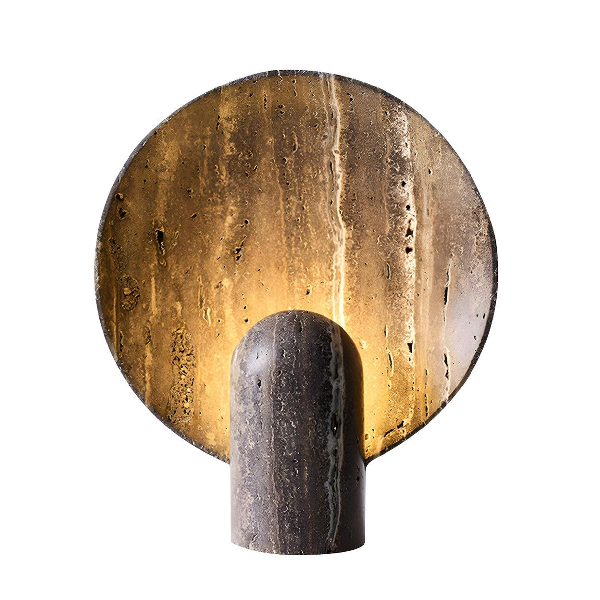 Unique Brown Marble Round Bedroom Decor Table Lamp Image - 5