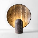 Unique Brown Marble Round Bedroom Decor Table Lamp Image - 6