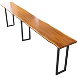 Unique Brown Rectangular Wood Indoor Dining Bar Table Image - 10