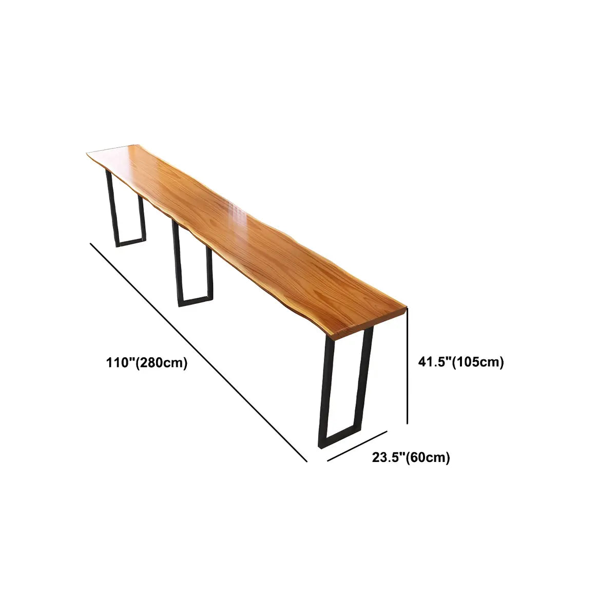 Unique Brown Rectangular Wood Indoor Dining Bar Table Image - 22