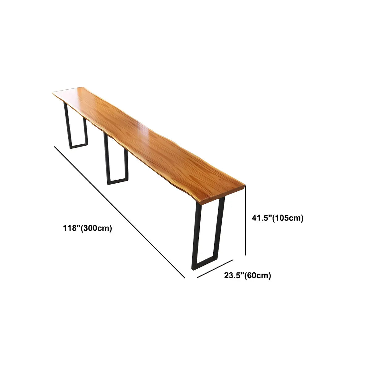 Unique Brown Rectangular Wood Indoor Dining Bar Table Image - 25