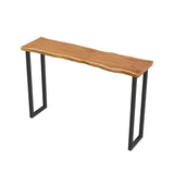 Unique Brown Rectangular Wood Indoor Dining Bar Table Image - 5