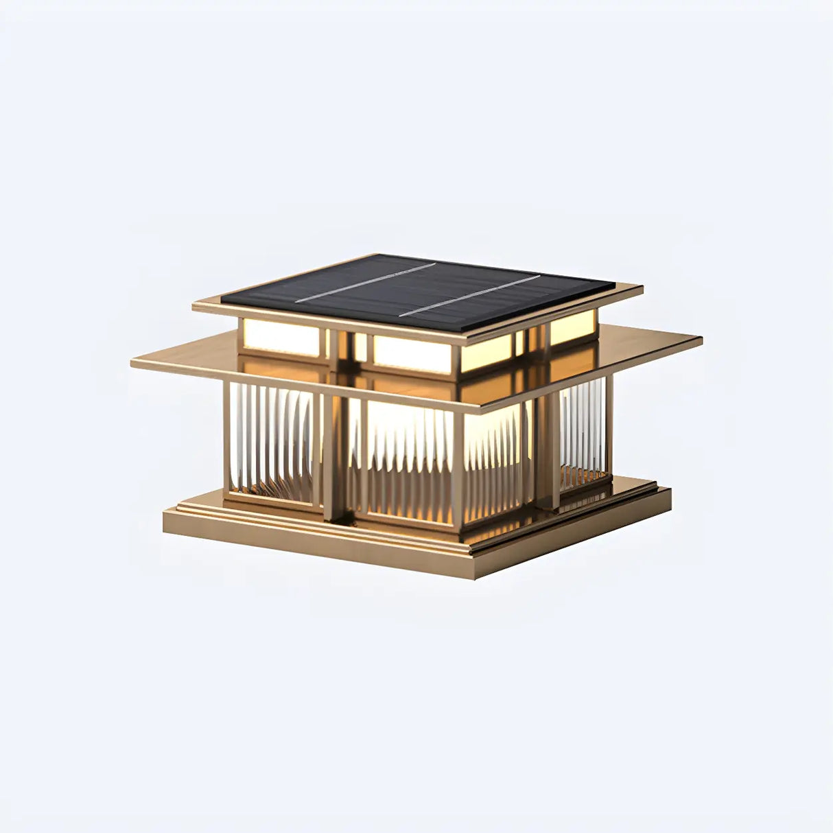 Unique Buildings Shape Metal Solar Lantern Outdoor Lamp Image - 3