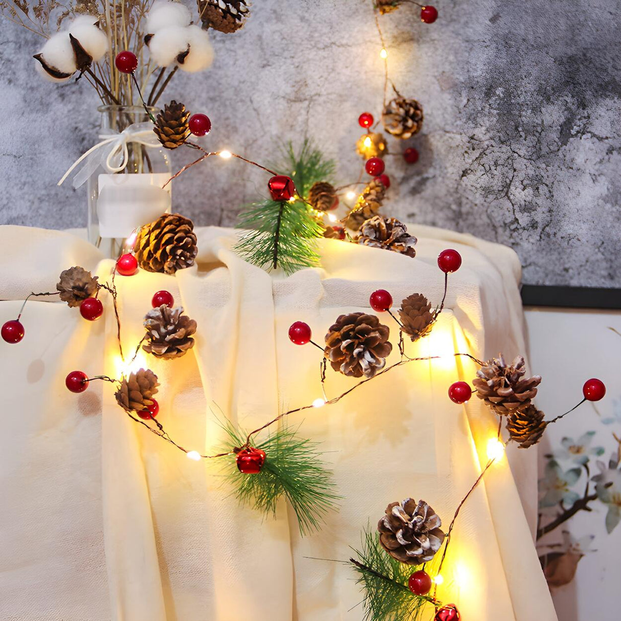 Unique Christmas Modern Pinecone LED String Light Image - 5