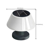 Unique Conical Geometric White Metal Outdoor Table Lamp #size