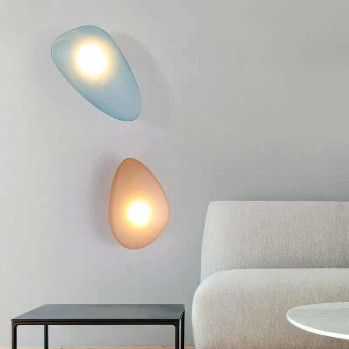 Unique Contemporary Cobblestone Glass Wall Sconce Image - 1