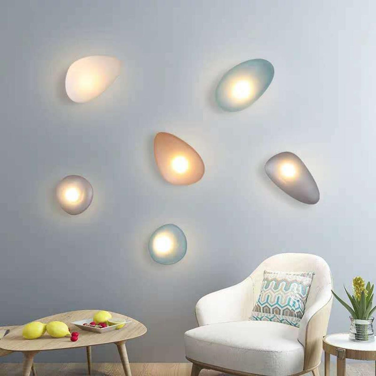 Unique Contemporary Cobblestone Glass Wall Sconce Image - 3