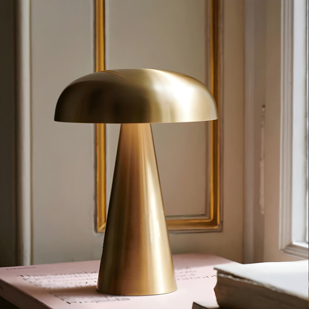 Unique Creative Dome Mushroom Metal Decor Table Lamp Image - 1